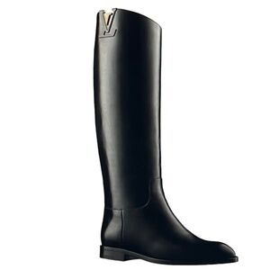 LOUIS VUITTON Women's HERITAGE HIGH RIDING BOOT, Full Inclusion BLACK Size 36